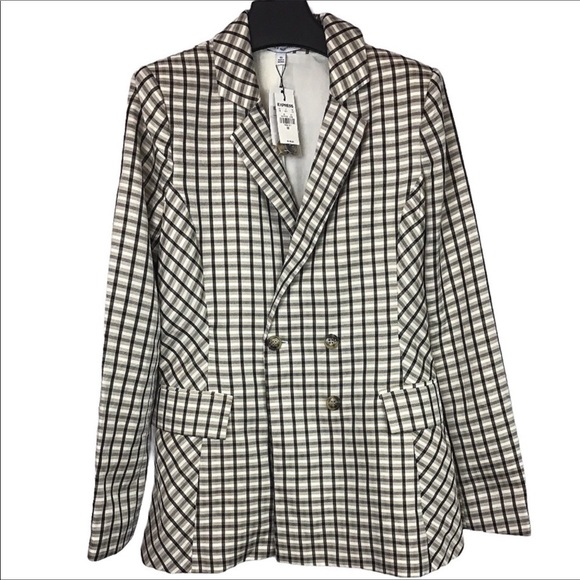 EXPRESS X Negin Mirsalehi plaid boyfriend Blazer - Picture 4 of 16